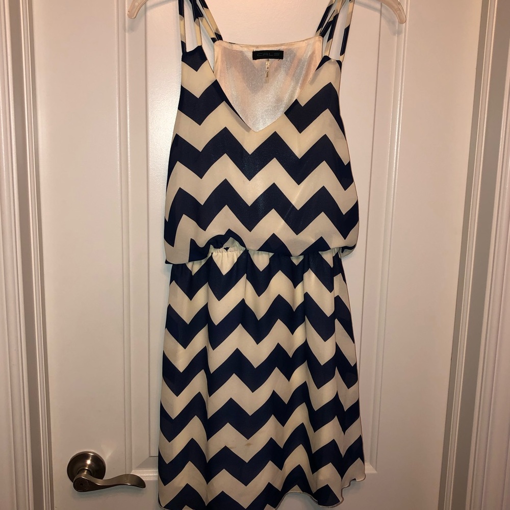 Navy Chevron Dress